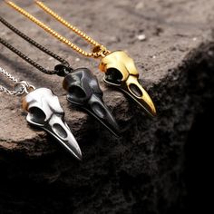 Capture the essence of remembrance with our stunning Bronze Crow Skull Pendant Urn--a truly unique piece of cremation jewelry designed to honor your loved ones. Crafted with meticulous attention to detail, this three-dimensional bird skull necklace is not just a beautiful accessory; it serves as a meaningful keepsake. Available in silver, black, and gold, each pendant is designed to complement any style while offering a discreet way to carry a cherished memory with you wherever you go. Imagine w Bird Skull Necklace, 3d Bird, Jewelry For Ashes, Crow Skull, Bird Skull, Skull Necklace, Skull Pendant, Cremation Jewelry, Name Necklace