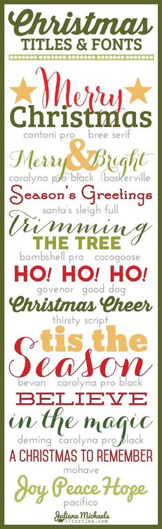 the christmas font and numbers are all in different colors, shapes, and sizes for each letter