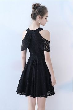 Little Black lace Short Homecoming Dress Aline - $69.3 #BLS86062 - SheProm.com Lace Knee-length Prom Mini Dress, Lace Knee-length Mini Dress For Prom, Knee-length Lace Mini Dress For Prom, A-line Lace Dress With Lace Trim For Prom, Lace Knee-length Homecoming Dress, Knee-length Lace Homecoming Dress, A-line Lace Prom Dress, Black A-line Lace Dress For Cocktail, Black Lace Mini Dress With Lace Patchwork