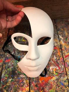 "Blank mask,white mask ready to paint,original Venetian mask. -Material/Resin Made in Italy hypoallergenic and non-toxic. -Size/13x21Unisex -History of the mask/ \"Columbine\" is an ancient mask dating back to the 15th century. She represents a cunning and liar servant at the court of often very rich men such as the greedy and rich Venetian merchant \"Pantalone\" of Carlo Goldoni's commedia dell'arte. -Shipping/worldwide We ask you to leave your email or phone number to provide you with the trac White Full Face Mask For Masquerade, Artistic White Masks And Prosthetics For Halloween, White Masquerade Mask For Halloween, Artistic White Masquerade Mask For Halloween, White Eye Mask For Carnival, White Eye Mask For Mardi Gras, Artistic White Eye Mask, Artistic White Full Face Masks, White Eye Mask For Halloween