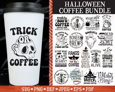 halloween coffee cup svg bundle