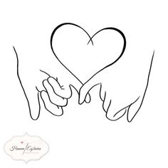 two hands holding a heart with the word love written on it in black and white