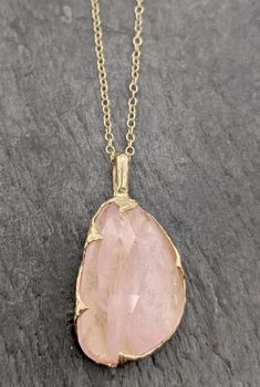 Morganite Fine Jewelry In Yellow Gold, Luxury Gold Morganite Jewelry, Exquisite Gold Morganite Jewelry, Exquisite Pink Morganite Jewelry, Luxury Pink Briolette Necklace, Oval Morganite Jewelry In Pink Gold, Fine Gold Morganite Jewelry, 14k Yellow Gold Jewelry With Large Stone, Yellow Gold Pendant Jewelry With Large Stone