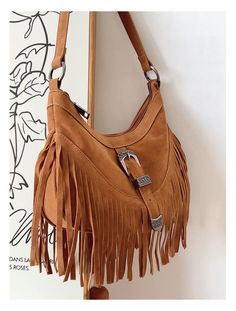 Elena Handbags Soft Suede Shoulder Bag with Tassel Trendy Satchel Bag With Fringe, Trendy Tassel Satchel Shoulder Bag, Trendy Fringed Satchel Bag, Trendy Fringe Satchel Bag, Trendy Fringe Shoulder Bag, Trendy Shoulder Bag With Tassels For Daily Use, Trendy Fringe Shoulder Bag For Travel, Trendy Fringed Hobo Bag For Travel, Trendy Fringed Satchel Shoulder Bag