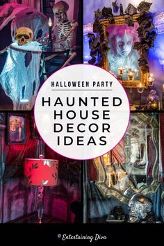 halloween party decorations with text overlay that reads,'haunted house decor ideas '