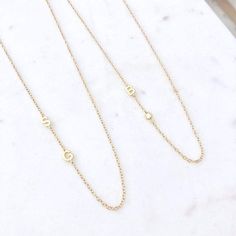 Our sideway initial charm necklace is the perfect personalized gift for your loved one. Customize your necklace with up to 3 initials. Available in silver, gold and rose go. Please leave your desired initials in the buyers notes at checkout.Length: 16” or 18”Charms (mm): 4 x 9Chain: gold filled or sterling silver cable chainClosure: gold filled / sterling silver spring ringItem comes in a gift box Custom Initial Necklace, Gold Rings Stackable, Letter Gifts, Custom Initials, 24kt Gold, Silver Spring, Initial Charm, Lariat Necklace, Gorgeous Necklaces