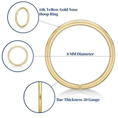 Accent your style with this beautiful 14k gold Lila Moon hoop nose ring.Click on this JEWELRY & WATCHES GUIDE to learn about fit, styles, materials and more! Metal: 14k gold Packaging: boxed 20 gauge Finish: polished Diameter: 8 mm Size: One Size. Color: White. Gender: female. Age Group: adult. Hypoallergenic 14k Gold Round Nose Rings, Hypoallergenic Yellow Gold Round Nose Rings, Hypoallergenic Yellow Gold Nose Rings For Anniversary, Hypoallergenic Yellow Gold Nose Rings, Hypoallergenic 14k Gold Hoop Nose Rings, Hypoallergenic Round Septum Ring For Anniversary, Nickel Free Yellow Gold Hoop Rings, Nickel-free Yellow Gold Hoop Rings, Nickel-free Hoop Rings In Yellow Gold