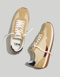 League Sneakers in Suede Madewell Sneaker, Suede Shoes Women, Mid Top Sneakers, White Leather Sneakers, Madewell Shoes, Print Sneakers, Retro Sneakers, Leather Trainers, Suede Sneakers