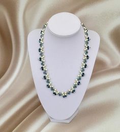 Blue Beaded Pearl Necklace For Wedding, Elegant Blue Beaded Necklace With Pearl Drop, Blue Pearl Drop Necklace For Wedding, Blue Pearl Drop Necklaces For Wedding, Blue Pearl Necklace With Round Beads For Wedding, Blue Crystal Necklace For Wedding, Blue Round Beads Pearl Necklace For Wedding, Blue Crystal Necklaces For Wedding, Blue Wedding Necklace