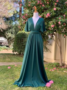 Green Infinity Dress/ Wrap Convertible Bridesmaid Dress Green Infinity Dress, Pregnant Bridesmaid, Green Bridesmaid Dress, Convertible Bridesmaid Dress, Crushed Velvet Dress, Growing Belly, Green Bridesmaid, Green Bridesmaid Dresses, Infinity Dress