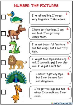 a printable worksheet for children to practice number the pictures with their own words