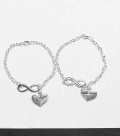 Silver Heart-shaped Alloy Bracelets, Valentine's Day Alloy Charm Bracelet Gift, Valentine's Day Gift Alloy Charm Bracelet, Valentine's Day Alloy Charm Bracelet, Silver Heart Bracelets For Best Friend Gift, Heart-shaped Silver Bracelets For Best Friend Gift, Silver Heart Bracelet For Best Friend On Mother's Day, Silver Heart Bracelet For Best Friend On Valentine's Day, Silver Infinity Jewelry For Best Friend Gift