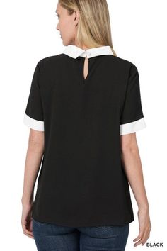 WOVEN COLORBLOCK CONTRAST COLLAR BLOUSE TOTAL BODY LENGTH: 26.5", BUST: 39" approx. - MEASURED FROM SMALL * COLOR MAY VARY SLIGHTLY DUE TO MONITOR RESOLUTION Combination Dresses, Skirt Jumpsuit, Contrast Collar, Collar Blouse, Total Body, African Wear, Apparel Accessories, Color Blocking, Jumpsuit Romper