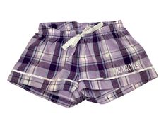 *An adorable flannel sleep short that is comfortable, and easy to relax in.  Add your name, monogram, single initial, or a title to make these perfect for any occasion.   100% Cotton, 2 ply waistband with satin drawstring.  Stain piping at leg opening.  Machine wash, cold.  Tumble dry, low.  No iron, no bleach. **Adult Sizing- Size chart with measurements in photos XXS-  00 XS-    0-2 S-      4-6 M-     8-10 Lrg-  12-14 XL-    16 2XL-  18 At checkout please provide the following in the personali Cotton Shorts For Bedtime, Cotton Bedtime Shorts, Casual Cotton Pajama Shorts For Overnight, Plaid Pajama Shorts With Elastic Waistband, Plaid Shorts For Loungewear, Plaid Pajama Shorts For Loungewear, Casual Plaid Short Sleepwear, Purple Cotton Pajama Shorts For Pajama Party, Cotton Purple Pajama Shorts For Pajama Party