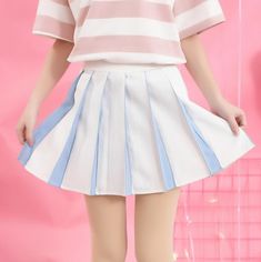 High Waisted Pleated Skirt, Zipper Skirt, Pleated Skirts, Cute Skirts, Pink Hoodie, Fashion Items, Flared Sleeves, Asian Fashion, A Line Skirt