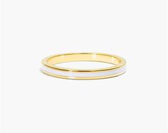 14K Yellow Gold White Enamel Ring. It is simply impossible to deny the beauty of this ring. Wear it alone or layer it with additional bling, this ring will give the ultimate style. Enamel Ring, Women Ring, White Ring, White Enamel, Rose Gold Ring, Precious Metals, Women Rings, The Beauty, Gold Rings