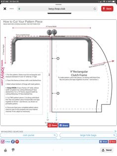 the screen shows how to cut your pattern and draw it in order to make it easier for