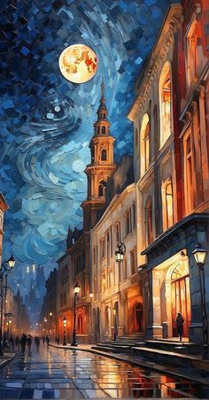 فنسنت فان جوخ, Arte Van Gogh, Cool Wallpapers Art, City Landscape, Dreamy Art, Wallpaper Pc, Fantasy Landscape, Scenery Wallpaper