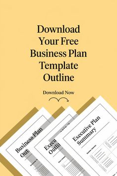 three business plan templates with the text,'free business plan template outline '