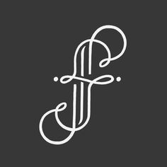 the letter j is made up of two lines, and has an elegant design on it