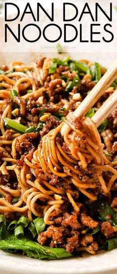 Dan Dan Noodles Recipe - Carlsbad Cravings Dan Dan Noodle, Peper Steak, Dan Dan Noodles Recipe, Asian Noodle Dishes, Dan Dan Noodles, Pork Noodles, Asian Noodle, Asian Pork