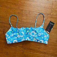 Retro Style Floral Bikini Top. New With Tags!