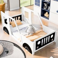 a child's bed made to look like a car