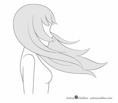 a drawing of a woman with long hair