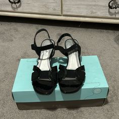 Size 6.5 Women’s Sandals. Comes With The Box. Brand New Never Worn. Black Black Low Heel Wedge Sandals, Elegant Black Wedge Sandals With Cushioned Footbed, Black Low Heel Wedge Sandals For Party, Black Low Heel Wedge Sandals For Formal Occasions, Elegant Black Low Heel Wedge Sandals, Black Low Heel Sandals With Cushioned Footbed, Black Sandals With Cushioned Footbed And Low Heel, Women Life, Shoes Women Heels