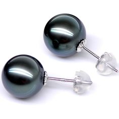 "Black pearl earrings, black pearl studs, black pearl stud earrings, black pearl earring, Tahitian black pearl earring, black stud earring These are beautiful genuine pearls from the oceanic seas of the world, Set into traditional 14k white gold as studs to allow security to the pearls in its setting. A very beautiful and traditional look for any lady <3 Because pearls symbolize Purity, Harmony, and Humility A wise Gemologist once said: \"The pearl owes nothing to man. It is absolutely a gift Black Pearl Drop Earrings For Formal Occasions, Black Pearl Drop Earrings For Formal Events, Black Pearl Earrings For Formal Occasions, Elegant Black Pearl Earrings, Elegant Black Tahitian Pearl Earrings, Formal Black Tahitian Pearl Earrings, Classic Black Pearl Earrings, Classic Black Tahitian Pearl Earrings, Elegant Black Round Pearl Earrings