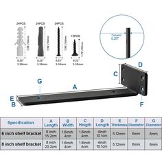 the diagram shows how to install and use an adjustable shelf bracket for each piece of furniture