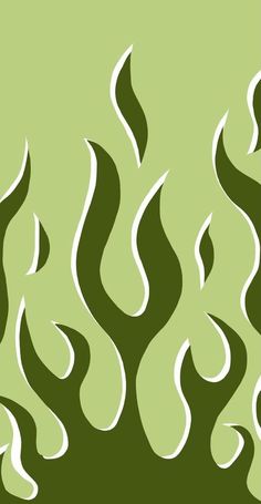 an abstract green and white background with wavy lines in the shape of leaves on top of each other