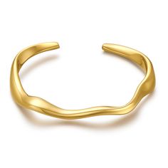 PRICES MAY VARY. Irregular Wave Gold Bracelets: ENSKEFEN gold cuff bracelets feature an irregular wavy design, simple yet stylish, creating a beautiful modern look. Highly polished by hand, it is smooth and shiny, has No Hair Pulling, No Skin Pinching, and is very comfortable to slide on the wrist. Adjustable Gold Cuff Bracelets: ENSKEFEN gold wave cuff bracelet Inner diameter :5.8cm; Net weight :0.74 oz/pc. Uniquely flexible and adjustable design, easy to open and adjust to fit your arm perfect Gold Wrist Cuff, Cuff Bracelets Gold, Gold Cuff Bracelets, Bracelets Minimalist, Gold Arm Cuff, Delicate Gold Bracelet, Western Prints, Gold Bar Bracelet, Bracelet Easy