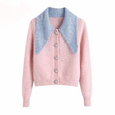 Super Cute Chic Cardigan Sweater Short Style Sweater Beautiful Pink Button Sweater Length 18” Sleeve 20” Butterfly Clothes, Jersey Cardigan, Chic Cardigan, Knitting Sweater, Chic Top, Button Cardigan, Fashion Color, Cardigan Tops, Fashion Colours