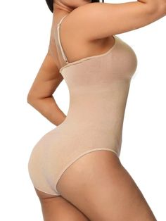 Discover a new level of comfort with our Plain Shapewear Casual Bodysuit. Embrace a sleek look with its light support level, while the high-stretch knitted fabric offers freedom in movement. Unveil confidence effortlessly in this casual, plain-patterned briefs bodysuit. Elevate your everyday wear with a touch of understated elegance. Features: Style: Casual Pattern Type: Plain Type: Briefs Support Level: Light Fabric: High Stretch Material: Knitted Fabric Size Chart(in): Size Bust Hip Size Lengt Full Coverage Compression Bodysuit With Lined Body, Supportive High Stretch Seamless Shapewear, High Stretch Bodysuit With Lined Body For Loungewear, High Stretch Lined Bodysuit For Loungewear, Stretch Bodysuit With Lined Body For Loungewear, Solid Shaping Leotard, Seamless Compression Shapewear Bodysuit, Solid Full Coverage Stretch Bodysuit, High Stretch Full Coverage Bodysuit