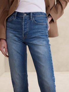 Petite Shorts, High Rise Jeans, Petite Size, Straight Jeans, The Earth, Spring Fashion, Banana Republic, Full Length, Straight Leg