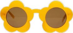 Playful Yellow Sunglasses With Uv Protection, Playful Yellow Sunglasses For Beach, Playful Yellow Tinted Sunglasses, Playful Orange Plastic Sunglasses, Fun Yellow Sunglasses With Gradient Lenses, Playful Anti-reflective Sunglasses For Summer, Yellow Sunglasses For Summer Vacation, Yellow Summer Sunglasses With Uv Protection, Yellow Sunglasses With Uv Protection For Summer