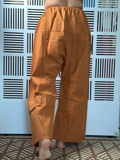 "Unisex Thai fisherman pants. One size fits all. You can wear in many occasions, casual wear, yoga wear, maternity wear, relax at home, travel etc.   If you are looking for some pants that you can wear everywhere, comfortable, relax and Easy to wear. Thai fisherman pants is Answer!! Nice gift for yourself or your lover    One pocket on the side for storing your items such as wallets, mobile phones, etc   Approx. Measurements: One size can fits most and 1 Pockets Measurement Waist 18-50\" hip 54\" Length 35\" Inseam 20\"   Ankle 25\" - Condition: Brand new without tags. 100% Cotton - Made in Thailand Shipping & Handling * Parcels will be ship via DHL Express" Yoga Cargo Pants With Elastic Waistband, Yoga Pants With Pockets, Straight Leg, Cotton Wide Leg Yoga Pants With Pockets, Full Length Cotton Yoga Pants With Pockets, Wide-leg Cotton Yoga Pants With Pockets, Wide Leg Cotton Yoga Pants With Pockets, Straight Yoga Pants With Pockets, High-waisted Harem Pants With Pockets For Yoga, High Waist Cotton Yoga Pants With Pockets