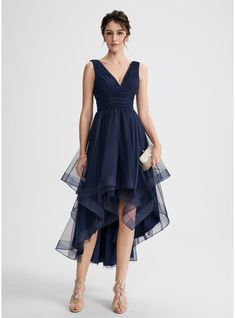 JJ's House Cascading Ruffles Pleated Tulle V-Neck Fall Spring Summer Winter A-line Plus General Back Zip Sweet & Flow Minimalist Simple Sexy High Low Dark Navy Height:5.8ft（176cm） Bust:32in（82cm）Waist:24in（61cm）Hips:35in（89cm） No Asymmetrical Blue Model Name:Nika  H. #JJ's House #CascadingRuffles #Pleated #Tulle #VNeck #Fall #Spring #Summer #Winter #Aline #Plus #General #BackZip #Sweet&Flow #Minimalist #Simple #Sexy #HighLow #DarkNavy #No #Asymmetrical #Blue Cascading Dress, Pleated Tulle Dress, Tulle Cocktail Dress, Cocktail Dress Classy, Cocktail Dresses Online, V Neck Cocktail Dress, A Line Cocktail Dress, Chiffon Cocktail Dress, Cascading Ruffles