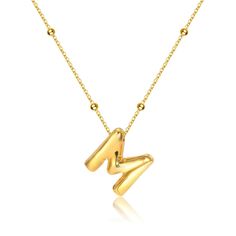 PRICES MAY VARY. Elevate your style with the gold bubble initial necklace, showcasing a chic balloon-style pendant in radiant gold for a personalized and stylish touch. The size of gold necklace is 0.75*0.79 in, Chain length20.5 in and the weight is 0.48 oz/pc Meticulously crafted for enduring beauty, the bubble necklace boasts superior craftsmanship with a resilient gold initial pendant and an elegant beaded satellite chain. Enjoy a tailored fit with the adjustable length of the beaded satellit Balloon Necklace, Gold Initial Pendant, Bubble Necklace, M Necklace, Bubble Letter, Gold Bubbles, Bubble Necklaces, Presents For Women, Gold Initial