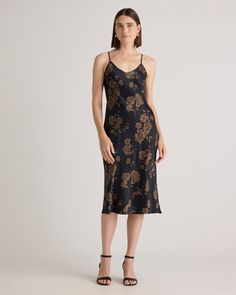 We love the midi length and bias cut of this dress! This super flattering fit is made from 100% mulberry silk, in a satin finish. The kicker? Our silk is washable. Easy to style, easy to wash for low-maintenance luxe. Plus, silk fiber contains 18 kinds of amino acids that make it amazing for skin nourishment, hypo-allergenic, and naturally thermoregulating to help maintain body temperature. Silk Fiber, Vintage Wardrobe, Silk Slip Dress, Body Temperature, Silk Slip, Dress 100, Mulberry Silk, Office Wear, Quince