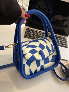 Bag For Love -Checkered Graphic Snap Button Saddle Bag - Women Satchels Product Description Color Blue Strap Type Adjustable Strap Type Double Handle Pattern Type Plaid Style Fashionable Bag Size Small Quantity 1 piece Type Baguette Bag Composition 100% Polyurethane Material PU Leather Size Chart INCH CM Size Bag Width Bag Height Bag Length Strap Length one-size 2.8 5.5 7.1 47.2 Size Bag Width Bag Height Bag Length Strap Length one-size 7 14 18 120 Similar Products h2 { text-align: center; } .re Casual Blue Handheld Satchel, Blue Trendy Satchel With Large Capacity, Spring Large Capacity Blue Shoulder Bag, Trendy Blue Shoulder Bag For Daily Use, Blue Top Handle Shoulder Bag For Spring, Blue Casual Satchel For Summer, Blue Top Handle Bag With Hasp Closure, Blue Bag With Hasp Closure For Daily Use, Chic Blue Bag With Hasp Closure