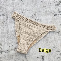 Boho Handmade Crochet Bikini Bottoms  Sunset and Swim Beige S Summer Festival Bottoms With Crochet Lace, Beachy String Swimwear For Beach, Bohemian Crochet Bottoms For Beach, Bohemian Crochet Beach Bottoms, Summer Crochet Stretch Swimwear, Bohemian Crochet Bottoms For The Beach, Bohemian Crochet Lace Beach Bottoms, Bohemian Summer Bottoms With Crochet Trim, Bohemian Bottoms With Crochet Trim For Summer