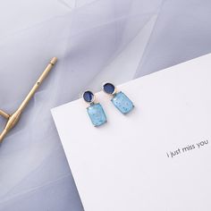 Material: Alloy Fashion Element: Circle, Triangle, Wave Point Style: Fashion OL Geometric Fashion, Korean Earrings, Long Drop Earrings, Statement Drop Earrings, Summer Blue, Earring Patterns, Pink Earrings, Metal Earrings, Gold Drop Earrings