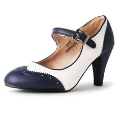 a pair of women's shoes with blue and white color blocking on the heel