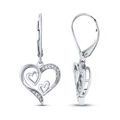 Christmas Tree Earrings Yellow & White Diamonds Sterling Silver | Kay Valentine's Day White Gold Dangle Jewelry, White Gold Dangle Jewelry For Valentine's Day, Fine Jewelry Heart Dangle Earrings For Anniversary, Valentine's Day Heart Cut Diamond Earrings In Sterling Silver, Valentine's Day Fine Jewelry Heart Dangle Earrings, Valentine's Day Sterling Silver Diamond Earrings, Heart-shaped Sterling Silver Diamond Earrings, Valentine's Day Round Sterling Silver Diamond Earrings, Mother's Day Heart Cut White Gold Earrings