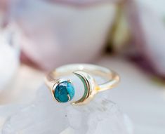 S A L E * Last Chance * Copper Turquoise Half Moon Ring * Gold * Adjustable * Wrap * Boho * Jewelry *Blue* BJR065 Half Moon Ring, Moon Ring, Copper Turquoise, Blue Band, Plated Jewelry, Metal Bands, Half Moon, Gold Plated Jewelry, Jewelry Plate