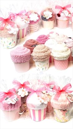 Pink girl baby shower gift favors for guests.  Pink Fluffy cupcake socks baby shower gift favors for guests Cupcake Socks, Cupcake Party Favors, Cupcake Favors, Relief Society Birthday, Sock Cupcakes, Socks Party, Cupcake Birthday Party, Shower Collection, Shower Cupcakes