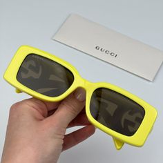 Gucci Gg1325s 007 Brand New Sunglasses Acid Yellow Brown Rectangle Unisex Same/Next Day Shipping! Brand New And 100% Authentic! Made In Japan. Brand: Gucci Model: Gg1325s / Gg 1325s Color Code: 007 Gender: Women/Unisex Year: 2024 Frame Colour: Acid Yellow Frame Shape: Rectangle Frame Style: Full Rim Frame Material: Injected Plastic Lens Material: Bio-Nylon Lens Color: Brown Lens Protection: Category 3 Size: 54x19x140 100% Uv Protection Full Retail Gucci Set Includes: 1. Glasses 2. Case 3. Matchi Trendy Rectangular Yellow Sunglasses, Trendy Yellow Rectangular Sunglasses, Gucci Yellow Sunglasses With Uv Protection, Yellow Rectangular Sunglasses With Gradient Lenses, Modern Yellow Rectangular Sunglasses, Modern Rectangular Yellow Sunglasses, Gucci Yellow Tinted Sunglasses, Yellow Tinted Gucci Sunglasses, Chic Gucci Yellow Sunglasses