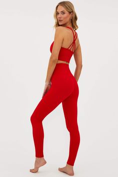 Red Aerie Leggings, Ribbed Solid Color Yoga Pants For Workout, Ribbed Solid Yoga Pants For Workout, Compression Solid Ribbed Activewear, Compression Ribbed Activewear, Compression Ribbed Sportswear Activewear, Ribbed High Stretch Yoga Activewear, Ribbed High Stretch Workout Activewear, High Stretch Ribbed Workout Activewear